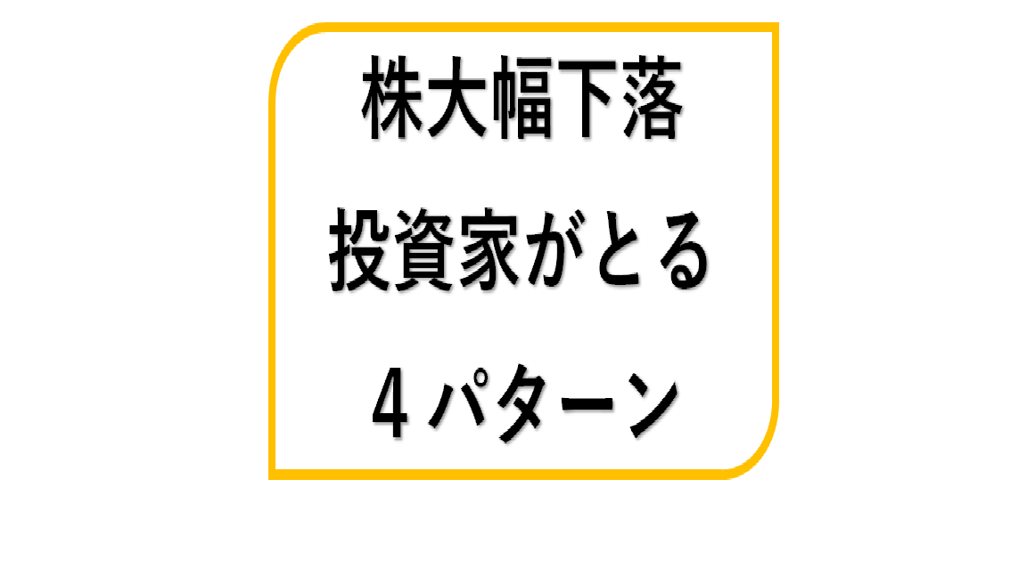 株が大幅に下がった時にとる４パターンと私がしていること メリッタスの株式投資ブログ